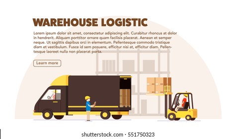 Warehouse Logistic Background Isometric Objects Car Stock Vector ...