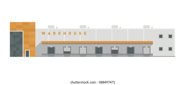 Warehouse logistic buildings vector illustration.