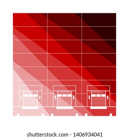 Warehouse Logistic Concept Icon. Flat Color Ladder Design. Vector Illustration.