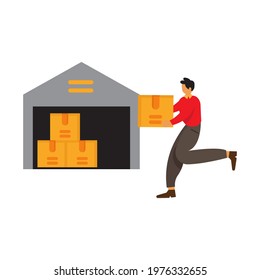 warehouse logistic package illustration vector graphic