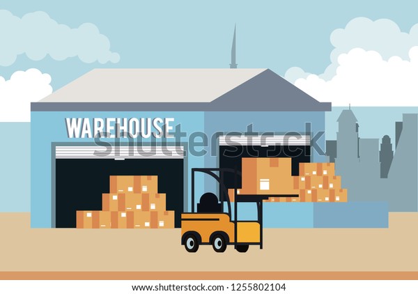 Warehouse Logistics Stock Vector (Royalty Free) 1255802104 | Shutterstock