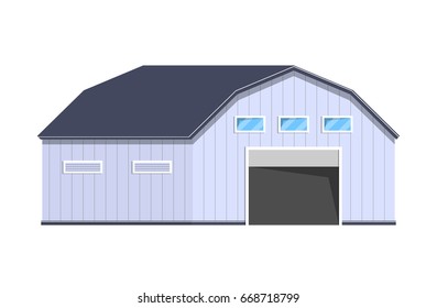 Warehouse logistics building. Storage icon. Storage in flat style. Vector illustration