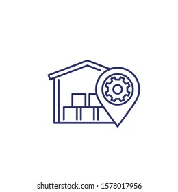 warehouse, logistics, distribution line icon