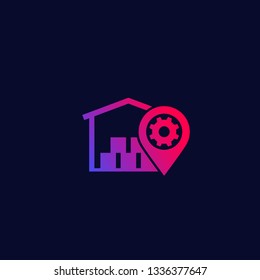 warehouse, logistics, distribution vector icon