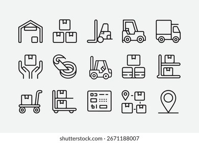 Symbole für Lager- und Logistiklinien
