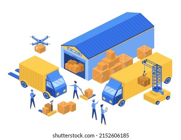 Logistik-Logistik-Service-Vertrieb Lager. Speicherablauf von Empfangs- und Transportprodukten