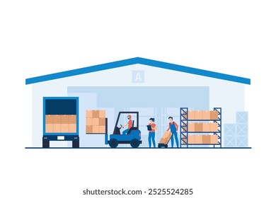 Equipo de Logística de Almacenes Organizando Entregas Eficientes con Sistemas Optimizados de Gestión y Distribución de Inventarios.