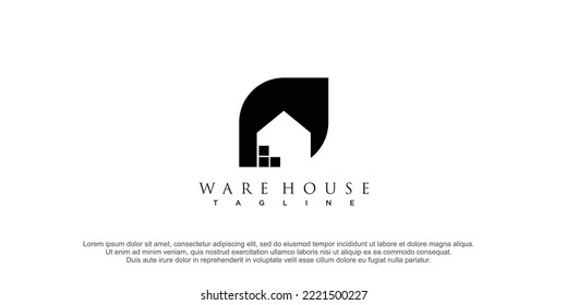 Warehouse logo design with creative design template