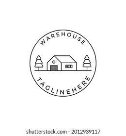 warehouse logo icon badge symbol Design Vector Template Illustration design