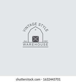 Warehouse logo template design, Industrial and Commercial Buildings, vintage logo,