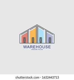 Warehouse logo template design, Industrial and Commercial Buildings