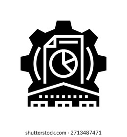Vector de icono de glifo de administración de almacén. Muestra de administración de almacén. Ilustración de símbolo aislado