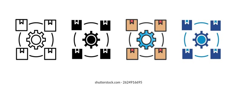 Conjunto de iconos de administración de almacenes Colección de estilos múltiples