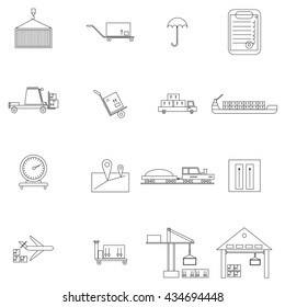 Warehouse management icons set