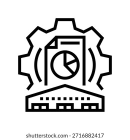 Symbolvektor der Lagerortverwaltungszeile. Lagerverwaltungszeichen isoliertes Kontursymbol, schwarze Illustration