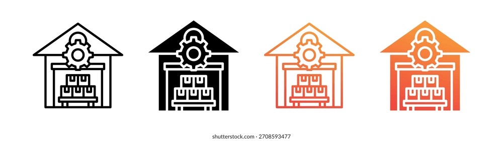 Warehouse Management - Vektorgrafik für Symbolsätze mit mehreren Stilen