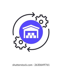warehouse management vector icon on white