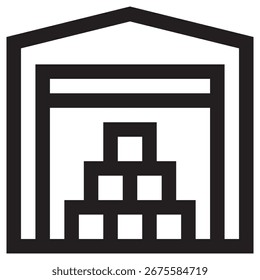 Ícone de Vetor Moderno de Depósito - Modelo de Símbolo de Ilustração Mínima para Design de IU de Aplicativo Móvel da Web