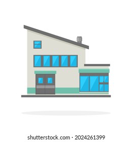 Warehouse with office Factory Industrial Buildings Icon Vector