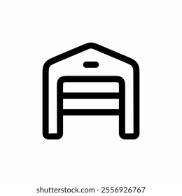 warehouse open gate icon sign vector