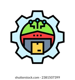vector de icono de color del gestor de logística de organización de almacén. signo del administrador de logística de organización de almacén. ilustración de símbolo aislado