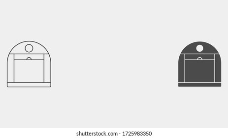 Warehouse outline and filled vector icon sign symbol