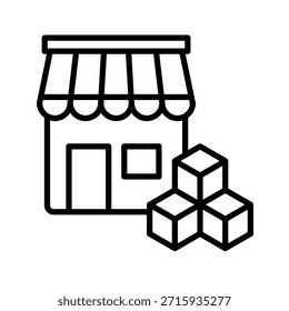 Warehouse Outline Icon Vector Illustration