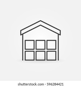 Warehouse outline icon - vector logistics concept symbol or logo element