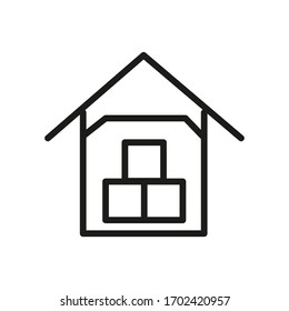 Warehouse. Outline of a vector icon for web design applications isolated on a white background.