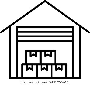 Warehouse Outline vector illustration icon