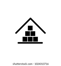warehouse with packing box icon. Element of logistic for mobile concept and web apps. Icon for website design and development, app development. Premium icon on white background