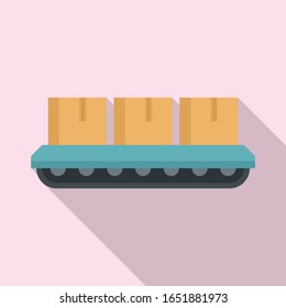Icono de línea de paquete de almacén. Ilustración plana del icono vectorial de la línea de almacén para el diseño web
