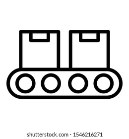Warehouse parcel line icon. Outline warehouse parcel line vector icon for web design isolated on white background