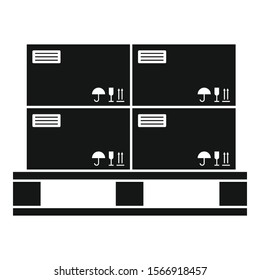 Warehouse parcel pallet icon. Simple illustration of warehouse parcel pallet vector icon for web design isolated on white background
