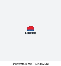 licor del logotipo del alcohol de producción de almacén