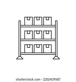 warehouse racking icon in line style icon, isolated on white background