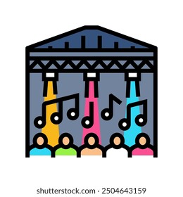 warehouse rave retro color icon vector. warehouse rave retro sign. isolated symbol illustration