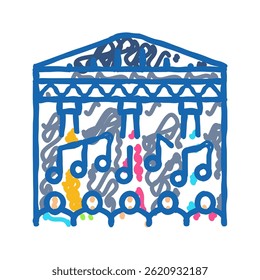 warehouse rave retro doodle icon sketch vector. warehouse rave retro sign. isolated symbol illustration