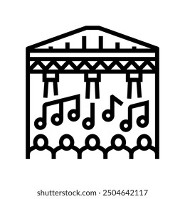 warehouse rave retro line icon vector. warehouse rave retro sign. isolated contour symbol black illustration