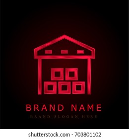 Warehouse red chromium metallic logo