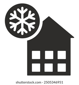 Kühlhaus Symbol, Schneeflocke-Symbol, flache Vektorgrafik einzeln auf weißem Hintergrund