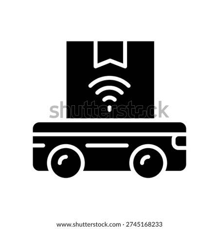 warehouse robot color line icon. Vector isolated element. Editable stroke.