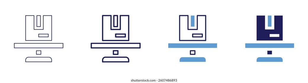 Warehouse robotics icon in 4 different styles. Thin Line, Line, Bold Line, Duotone. Duotone style. Editable stroke.