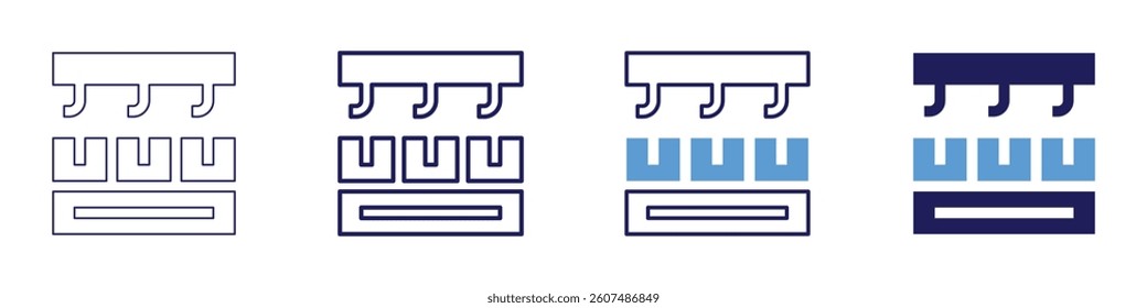 Warehouse robots icon in 4 different styles. Thin Line, Line, Bold Line, Duotone. Duotone style. Editable stroke.