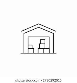 Vector de signo de icono de sala de almacén