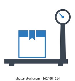 Warehouse Scale Vector Icon design, Cargo Weight Machine on White Background
