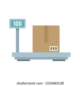 Warehouse scales icon. Flat illustration of warehouse scales vector icon for web design