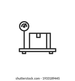 Lagerhaus-Waage-Symbol. Rahmenspeicherskala Vektorsymbol für Webdesign einzeln auf weißem Hintergrund.