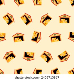 Warehouse seamless pattern. Suitable for backgrounds, wallpapers, fabrics, textiles, wrapping papers, printed materials, and many more. Editable vector.
