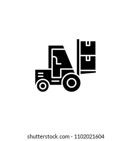 Warehouse services black icon concept. Warehouse services flat  vector symbol, sign, illustration.